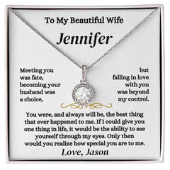 Personalized Necklace Gift for Wife, Eternal Hope Necklace, Anniversary Surprise, Romantic Love Keepsake, Elegant Gift for Her
