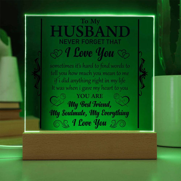 To My Husband - My Soulmate, My Everything - LED Acrylic Plaque