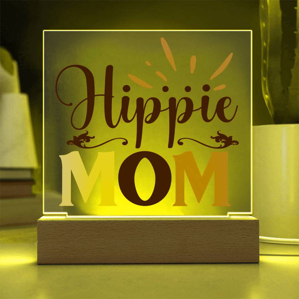 Hippie Mom – Retro Sunset Style - LED Acrylic Plaque