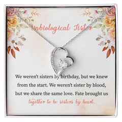 To My Unbiological Sister – Sisters by Heart Necklace