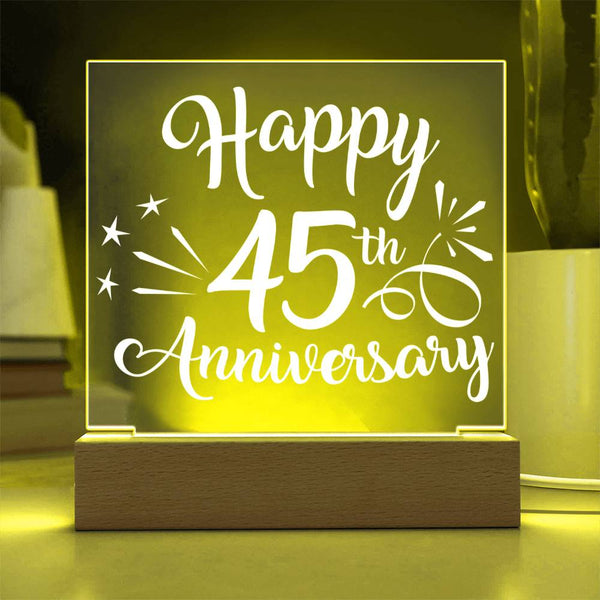 Script Style 45th Anniversary Glow Plaque