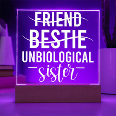 Unbiological Sister – Bestie Design Plaque