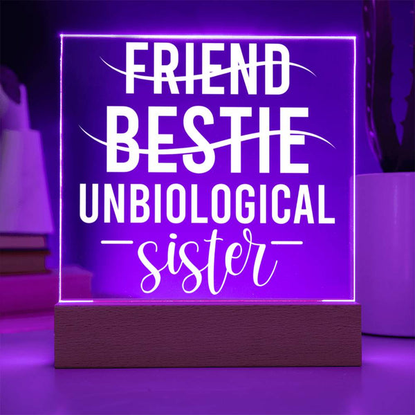 Unbiological Sister – Bestie Design Plaque