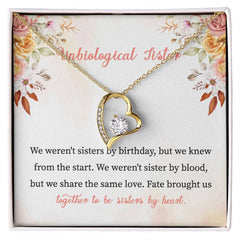 To My Unbiological Sister – Sisters by Heart Necklace