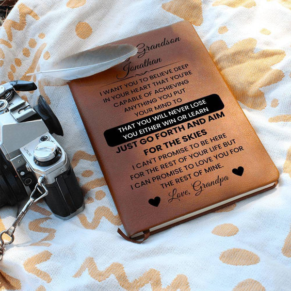 To My Grandson – Personalized Journal from Grandpa: Aim for the Skies