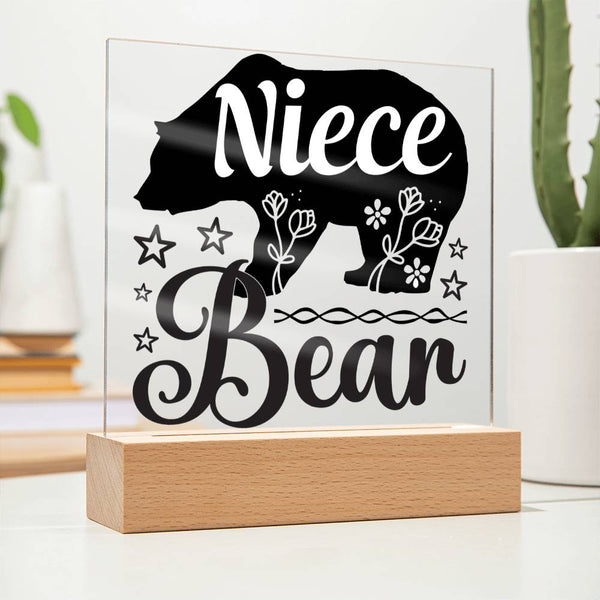 Niece Bear – Cute, Strong & Loved Plaque