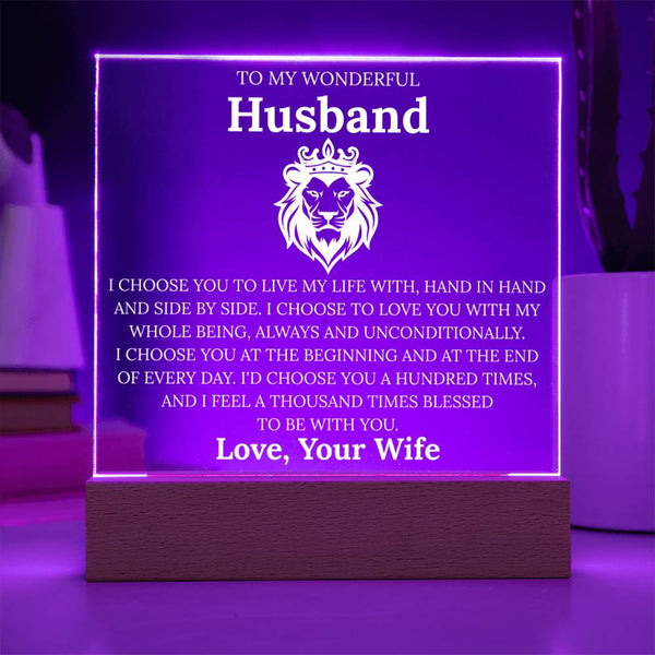 To My Husband - A Thousand Times, I’d Choose You Plaque