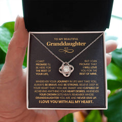 Christmas Necklace for Granddaughter, Elegant Jewelry Gift with Message Card, Special Holiday Keepsake