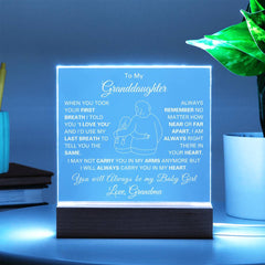 Gifts for Granddaughter, Square Acrylic Plaque, Loving Keepsake