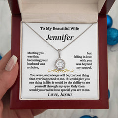 Personalized Necklace Gift for Wife, Eternal Hope Necklace, Anniversary Surprise, Romantic Love Keepsake, Elegant Gift for Her