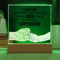 Personalized Acrylic Plaque for Dad from Son – Superhero Gift for Father's Day