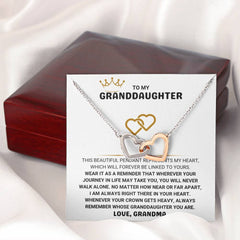 Beautiful Necklace for Granddaughter, Jewelry Gift, Timeless Keepsake, Interlocking Hearts Necklace