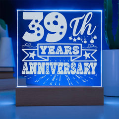 Retro Bold 39th Anniversary Plaque