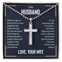 To My Husband – My Heart Belongs to You Cross Necklace