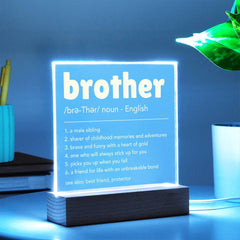 Gift For Brother, Brother Gift Acrylic Night Light, Sentimental Keepsake for Sibling Love