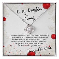 Christmas Gift for Daughter – Personalized Love Knot Necklace from Mom