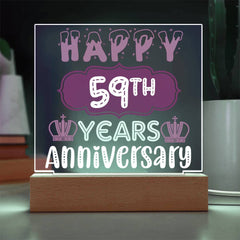59th Anniversary – A Colorful Tribute to Us - LED Acrylic Plaque