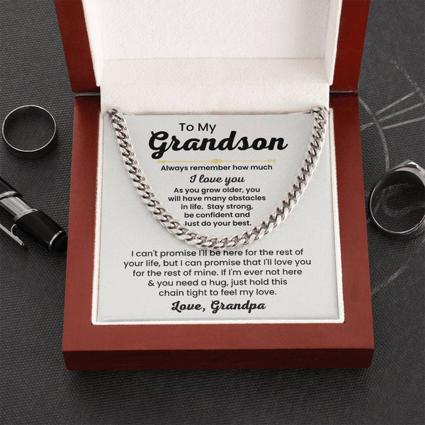Grandson Cuban Link Chain – Heartfelt Gift from Grandpa or Grandma