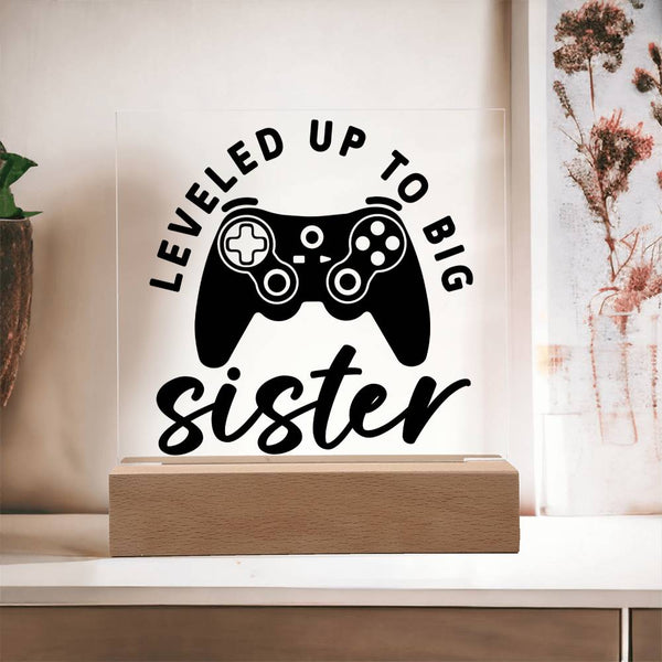 Leveled Up to Big Sister - Game On Acrylic Plaque
