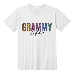 Grammy Life – Colorful Leopard Print Tee