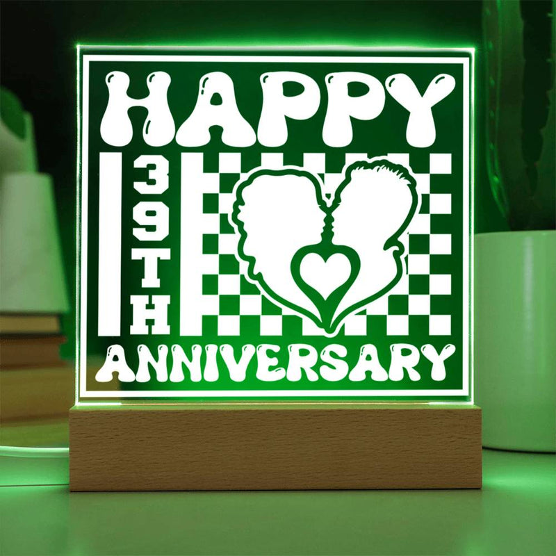Couple Heart 39th Anniversary Plaque