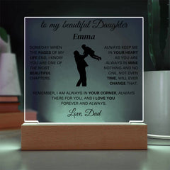 Gift For Daughter, Engraved Acrylic Keepsake for Daughter, Personalized Gift, Lasting Memory