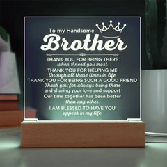 To My Brother, Brother Definition Gift, Acrylic Desk Light with Meaningful Words