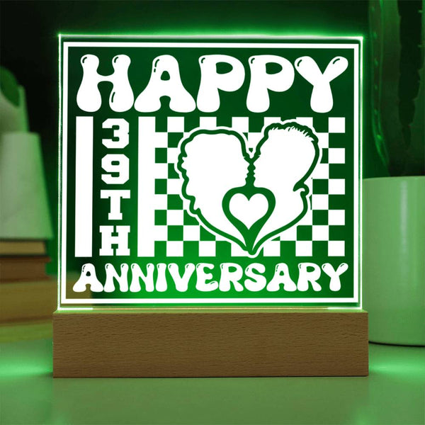 Couple Heart 39th Anniversary Plaque