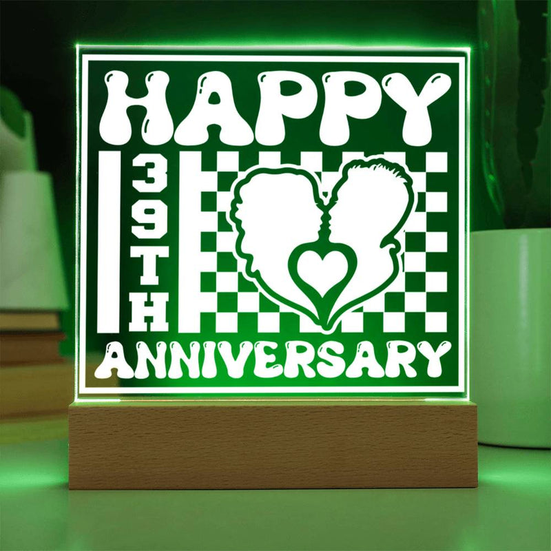 Couple Heart 39th Anniversary Plaque