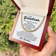 Grandson Cuban Link Chain – Meaningful Gift from Grandpa or Grandma