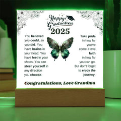 Personalized Graduation Acrylic Plaque for Granddaughter – Inspirational Keepsake Gift