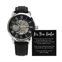 For You, Babe – Timeless Love Men's Openwork Watch