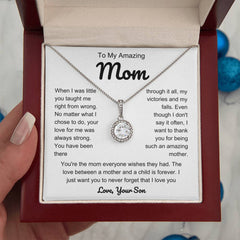 Gift for Mom from Son - Thank You for Being Such an Amazing Mother Necklace