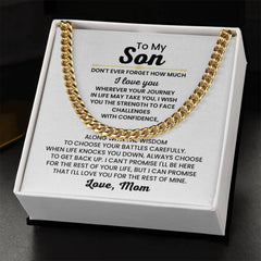 Cuban Link Chain for Son – 'Face Challenges with Confidence' Necklace