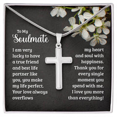 Gift for My Soulmate - A Love That Overflows Cross Necklace