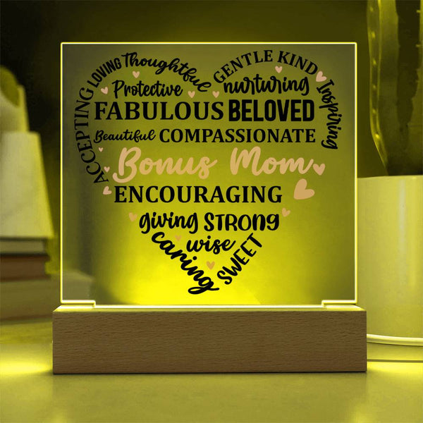 Bonus Mom Word Heart – You’re All This & More Plaque