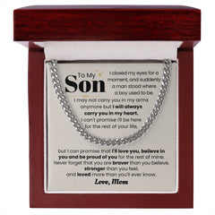 To My Son – 'Always in My Heart' Sentimental Necklace from Mom