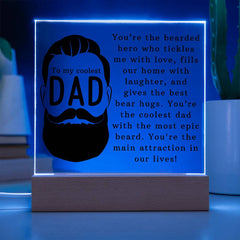 Personalized Acrylic Plaque for Dad – Coolest Dad with Epic Beard