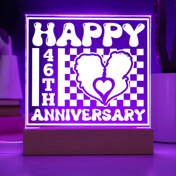 Couple Love 46th Anniversary LED Acrylic Plaque
