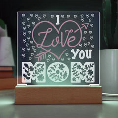 I Love You Mom – Floral Letters Plaque
