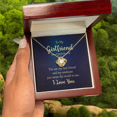 To My Lovely Girlfriend, Gifts for My Girlfriend, Shimmering Pendant Necklace, Sweet Gift for Girlfriend with Love Note