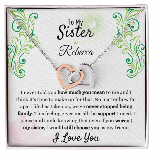 To My Sister Necklace – Always Chosen, Always Loved