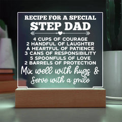 Gift for Step Dad, Custom Desktop Acrylic Display, Father’s Day Sentimental Present, Thank You Bonus Father Keepsake