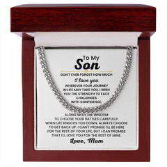 Cuban Link Chain for Son – 'Face Challenges with Confidence' Necklace