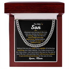 Cuban Link Chain for Son – 'Always Be Brave' Inspirational Necklace