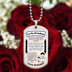 Dog Tag for Grandson from Grandma – Heartfelt Gift with Inspirational Message