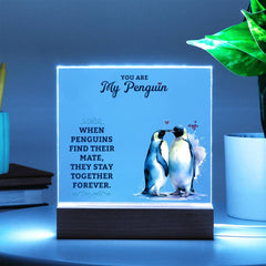 Gifts for Girlfriend, Penguin Acrylic Lamp, Romantic Gift For Girlfriend, Cute Couple Keepsake, You Are My Penguin