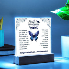 Personalized Graduation Acrylic Plaque for Granddaughter – Inspirational Keepsake Gift