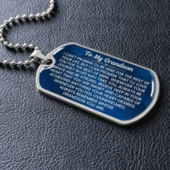 Inspirational Dog Tag for Grandson – Heartfelt Gift with Meaningful Message