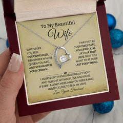 Sentimental Gift for Wife - Hold This Necklace Close to Feel My Hug and Love